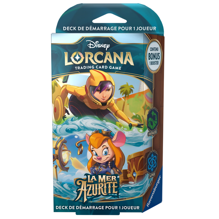 DISNEY LORCANA LA MER AZURITE DECK DE DÉMARRAGE - ÉMERAUDE & SAPHIR (FR)